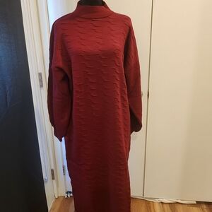 Elegant Red Knit Dress